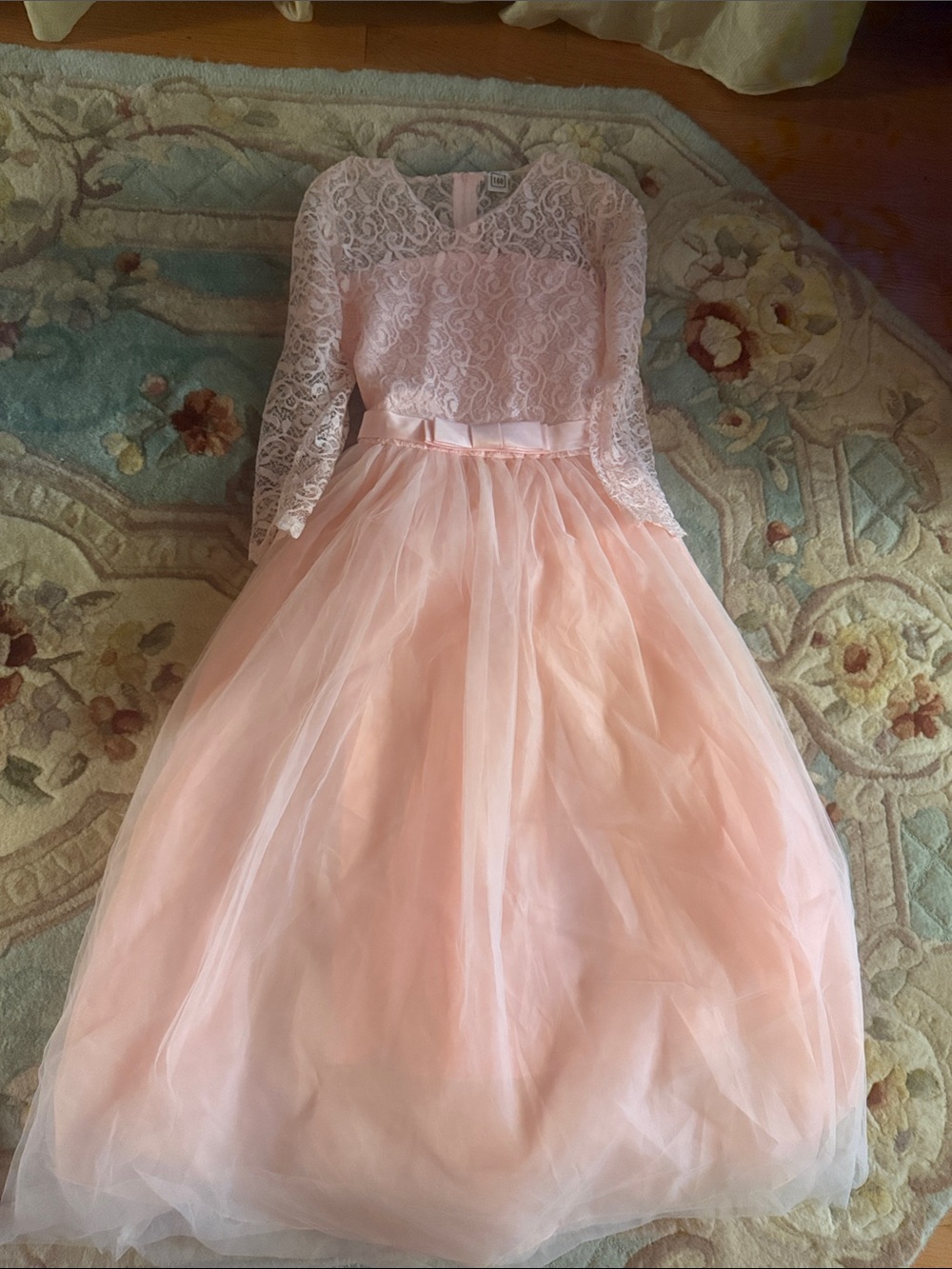 Girls Pink Lace & Tulle Party Dress